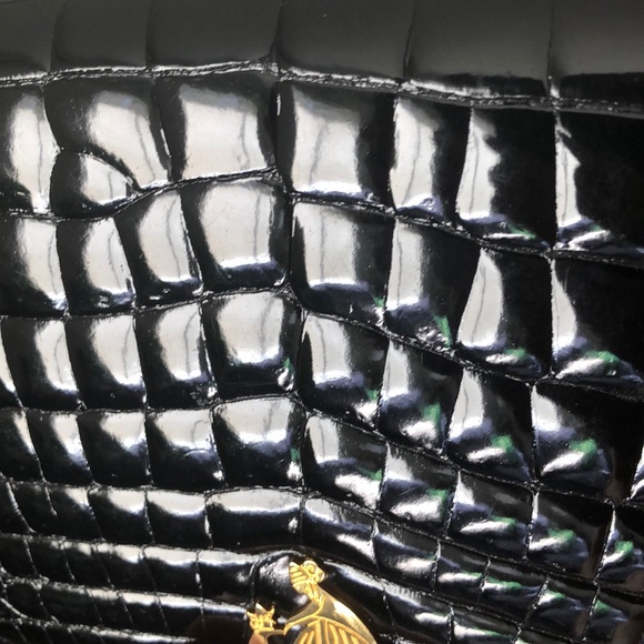 AUTHENTIC LANVIN EMBOSSED LEATHER QUILTED SHOULDER - Picture 5 of 8